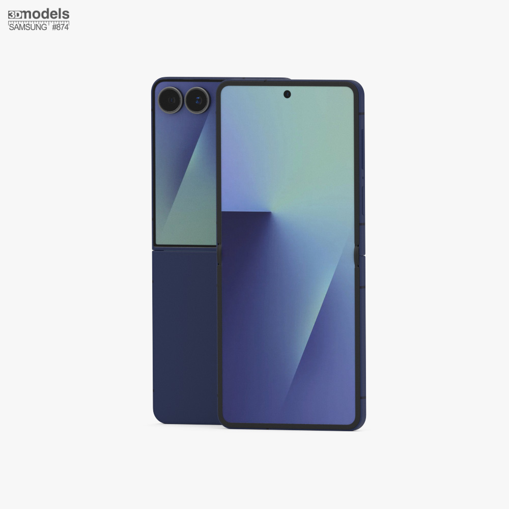 サムスン ギャラクシー Z Flip7 ブルーシャドウ 3Dモデル